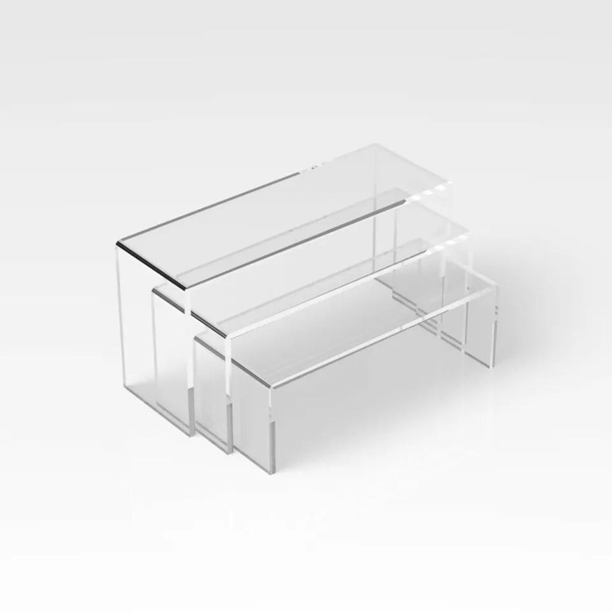 3/pcs set - 4mm clear acrylic display stand jewellery showcase storage rack shel