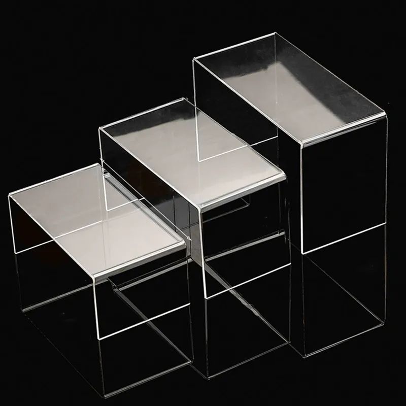3/pcs set - 4mm clear acrylic display stand jewellery showcase storage rack shel
