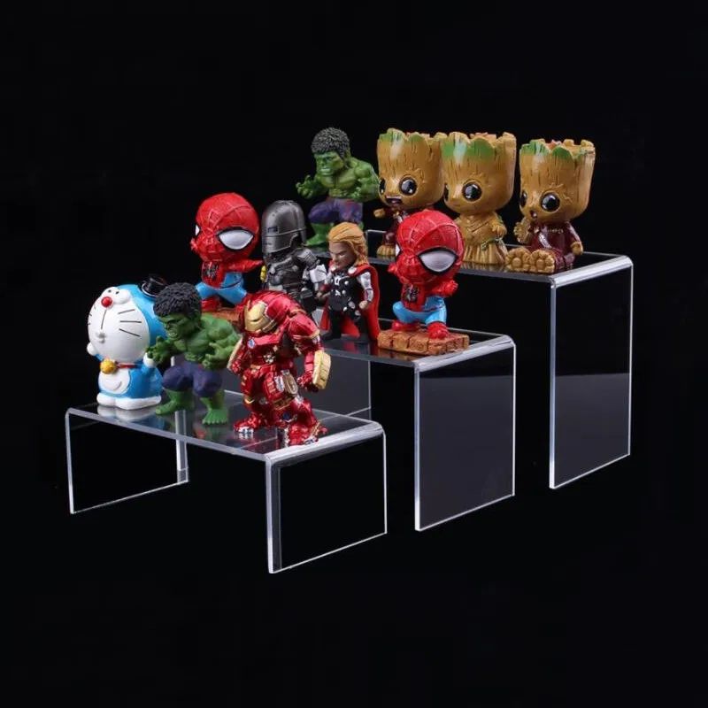3/pcs set - 4mm clear acrylic display stand jewellery showcase storage rack shel