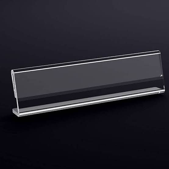 Acrylic Office Desktop Sign Display Name Price Business Card Label Nameplate Tab
