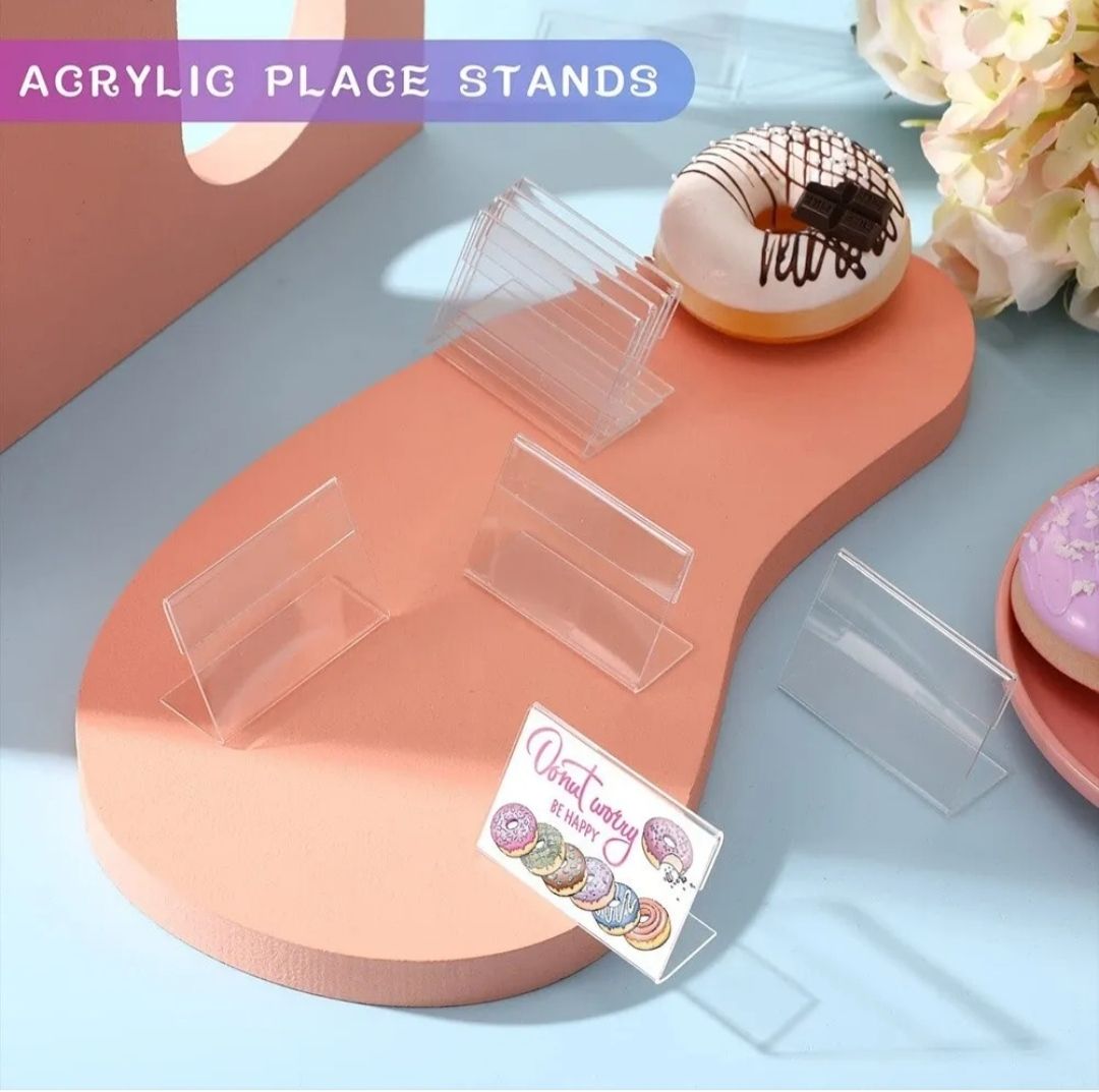 x10 pcs mini acrylic sign display holder price name card tag label stand