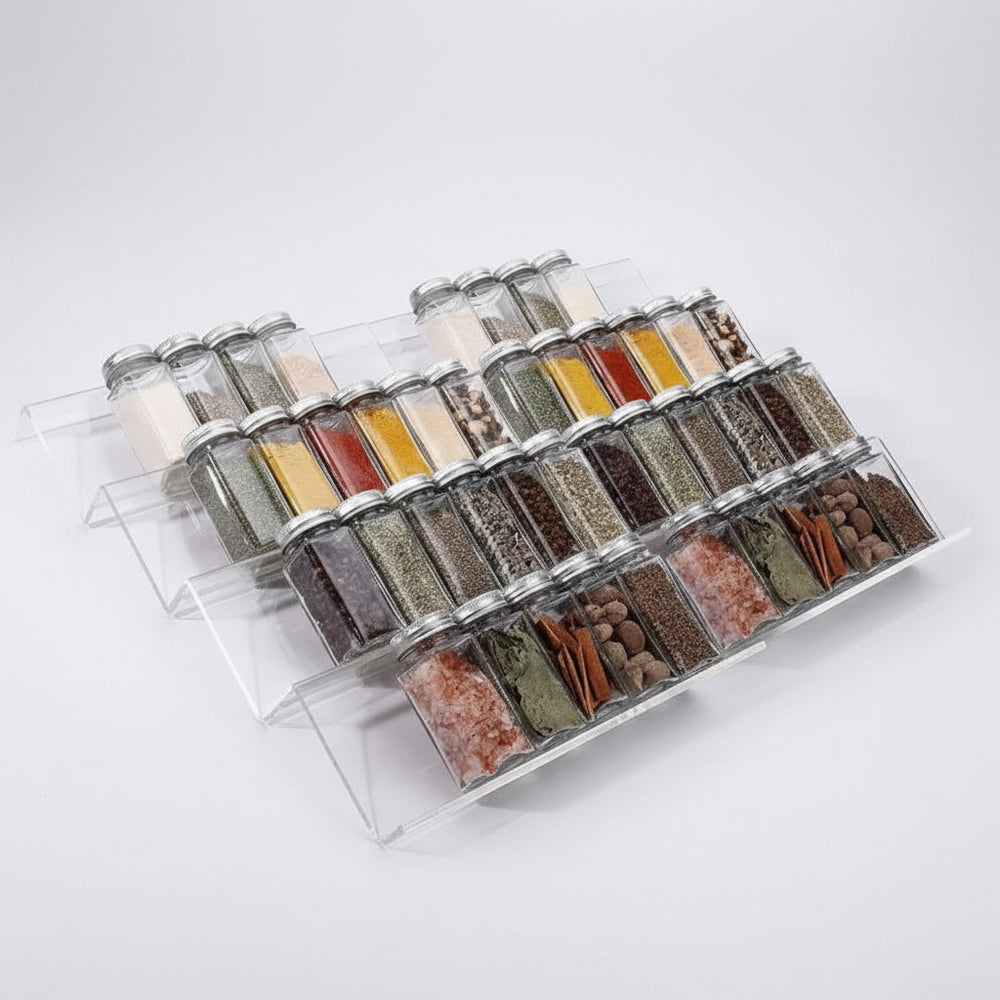 4/2 pieces spice drawer organizer Adjustable acrylic Spice Jars Racks Tray expan