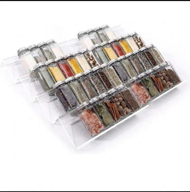 4/2 pieces spice drawer organizer Adjustable acrylic Spice Jars Racks Tray expan