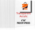 pack of 9 Transparent acrylic sheet 3mm 4x4 size