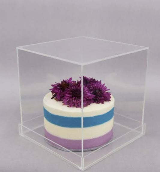 Acrylic Cake box transparent gift box 8x8x8